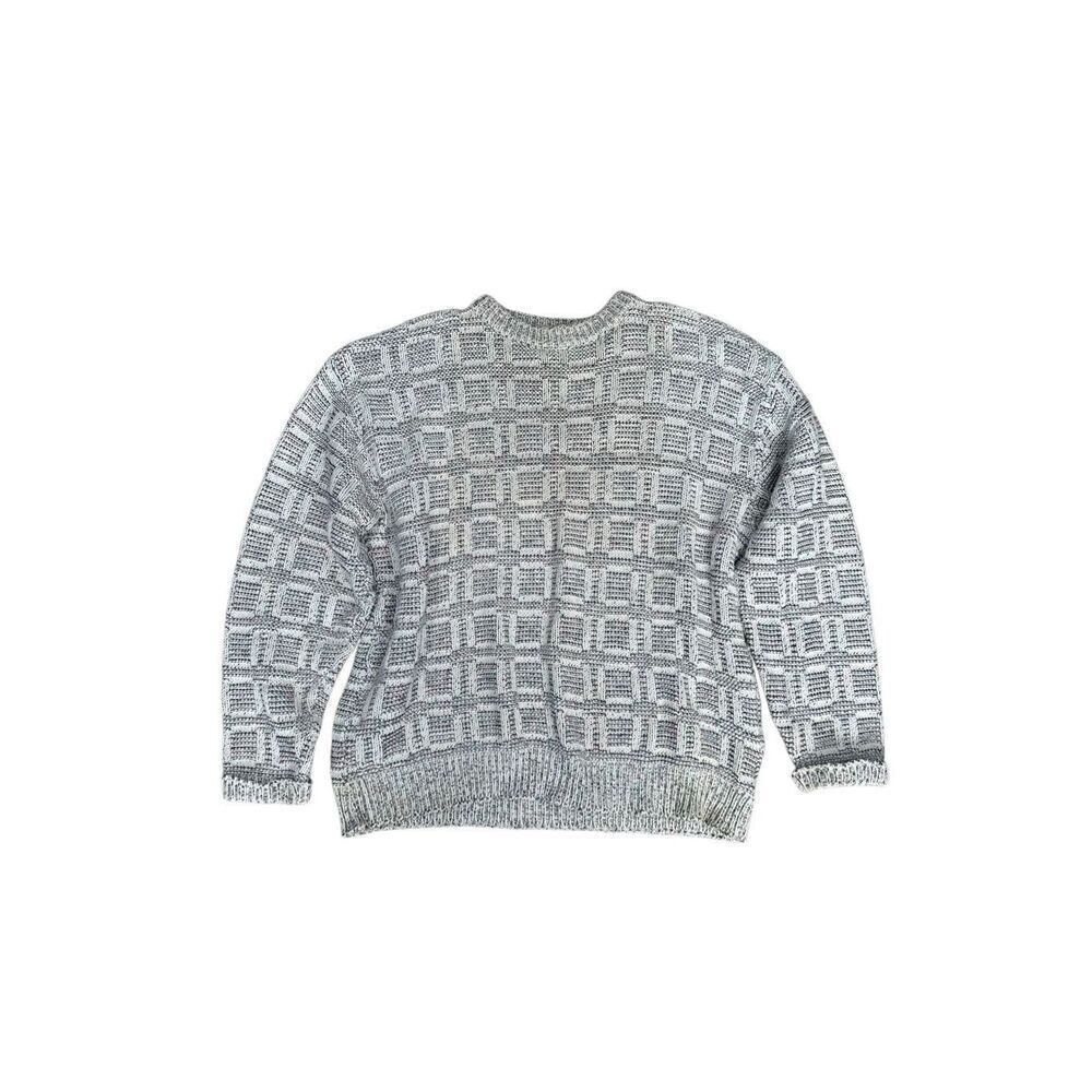 vintage croft & barrow heavy knit grandpa crewneck sweater cosby cotton men’s XL